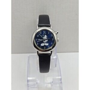 Disney by Seiko Mickey Mouse Musical Quartz Watch Navy Dial Leather New Battery